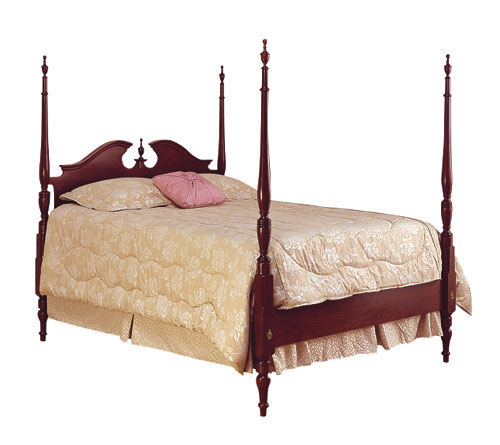 cherry high post pediment headboard bed bedroom furniture made in the USA