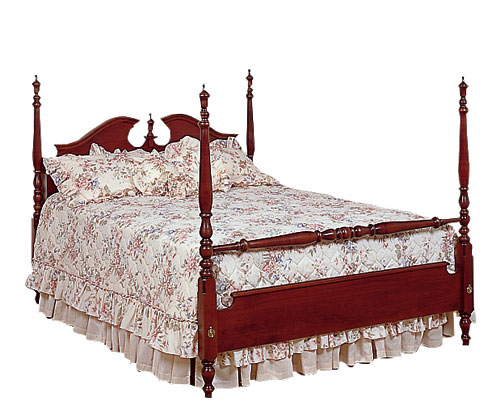 cherry medium post pediment headboard bed bedroom furniture made in the USA