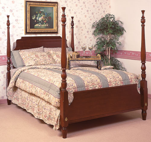 cherry scroll high post bed bedroom furniture made in the USA