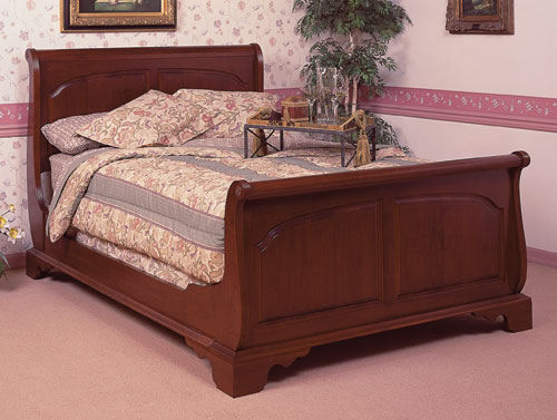 cherry sleigh bed bedroom furniture made in the USA